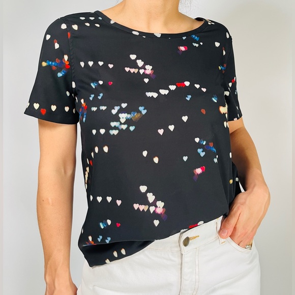 EQUIPMENT FEMME hearts blouse top tee - Picture 5 of 10